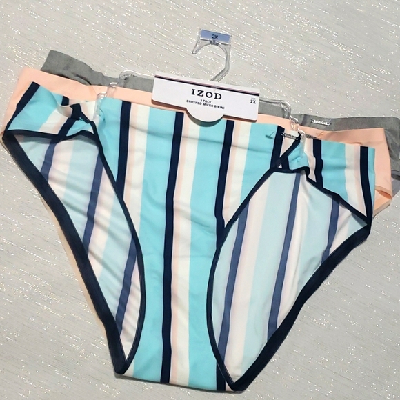 IZOD 3 pack brushed micro bikini panties 2X - Picture 1 of 4